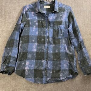 Abercrombie & Fitch Mens Flannel Shirt Size S Plaid Button Up Long Sleeve